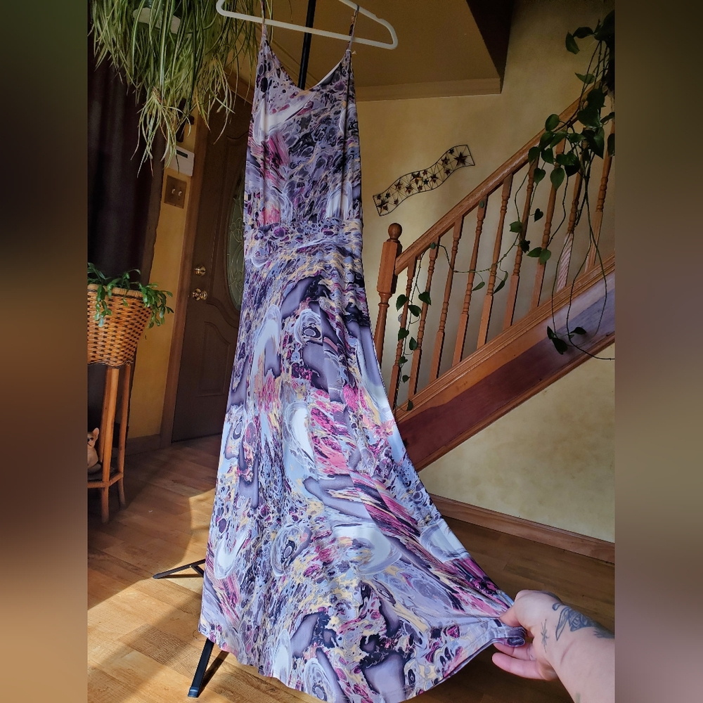 Elegant Multicolor Maxi Dress NWT